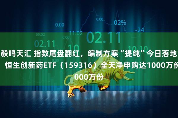 毅鸣天汇 指数尾盘翻红,编制方案“提纯”今日落地,恒生创新药ETF(159316)全天净申购达1000万份